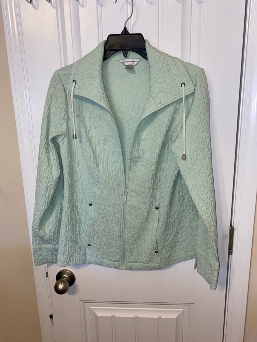 Christopher & Banks Mint Green Quilted Zip Jacket